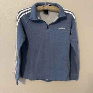 Adidas Blue Pullover Sweatshirt with Zip, Medium